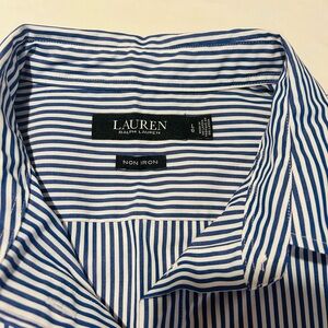 Lauren Ralph Lauren Blue and White Dress Shirt